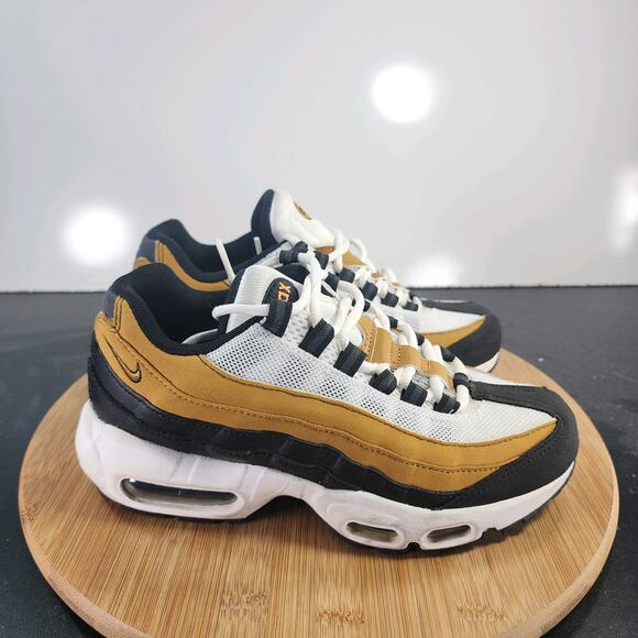 Nike Shoes - Sz 4.5Youth Fit 6 Women's Nike Air Max 95 011109 White Brown Suede Casual Shoes